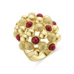 Bague - luxenter - xiglor - or jaune 18 carats - pierre en corail - femme Bague - luxenter - xiglor - or jaune 18 carats - pierre en corail - femme
