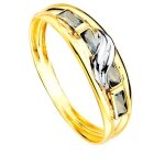 Bague en or jaune 9 carats avec double corps et zircon cubique couleur aigue - marine largeur maximale ...