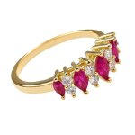 Bague plaqu or 18k femme ? pierres rose et blanches en oxyde de zirconium design fminin bijou cadeau ...