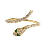 Bague serpent femme plaqu� or & zirconium ? bague �l�gante ? bijou luxe fantaisie ? cadeau id�al taille ...