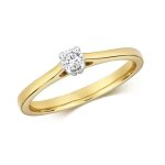 Bague solitaire eds jewels femme or 375 / 1000 diamant brillant 0. 10 carat h - i1 44420