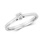 Bague solitaire eds jewels femme or blanc 375 / 1000 diamant brillant 0. 10 carat h - i1 44420