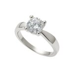 Bague solitaire femme argent 925 rhodi avec oxyde de zirconium 6 mm ? bague fianailles lgante cadeau ...