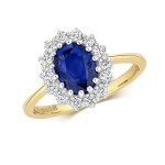 Bague solitaire femme or 375 / 1000 et diamant brillant 0. 35 carat h - i1 i2 avec saphir 37277