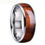 Bague zense - zr0178 - homme - lisse et confortable en acier faon boise - casual - largeur 08 cm