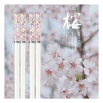Baguettes japonaises - fleurs de cerisier rose et blanc - 24cm - rutilisables