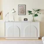 Bahut 4 portes cintres 160x38x80 cm buffet moderne meuble de rangement casier 4 portes pour salon etagres ...