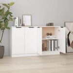 Bahut de salonarmoire de cuisinelot de 2 buffets pour salle � manger blanc 60x30x70 cm bois ding�nierie ...