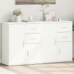 Bahut de salonarmoire de cuisinelot de 2 buffets pour salle � manger blanc 60x31x70 cm bois ding�nierie ...