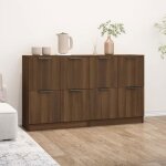 Bahut de salonarmoire de cuisinelot de 2 buffets pour salle à manger chêne marron 60x30x70 cm bois dingénierie ... Bahut de salonarmoire de cuisinelot de 2 buffets pour salle à manger chêne marron 60x30x70 cm bois dingénierie ...