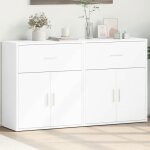Bahut de salonarmoire de cuisinelot de 2 buffets pour salle � manger blanc 60x31x70 cm bois ding�nierie ...
