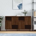 Bahut de salonarmoire de cuisinelot de 2 buffets pour salle à manger chêne marron bois dingénierie bonnie ... Bahut de salonarmoire de cuisinelot de 2 buffets pour salle à manger chêne marron bois dingénierie bonnie ...