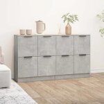 Bahut de salonarmoire de cuisinelot de 2 buffets pour salle  manger gris bton 60x30x70 cm bois dingnierie ...