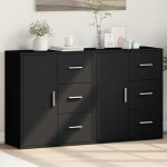 Bahut de salonarmoire de cuisinelot de 2 buffets pour salle à manger noir 60x31x70 cm bois dingénierie ... Bahut de salonarmoire de cuisinelot de 2 buffets pour salle à manger noir 60x31x70 cm bois dingénierie ...