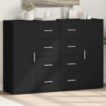 Bahut de salonarmoire de cuisinelot de 2 buffets pour salle à manger noir 60x31x84 cm bois dingénierie ... Bahut de salonarmoire de cuisinelot de 2 buffets pour salle à manger noir 60x31x84 cm bois dingénierie ...