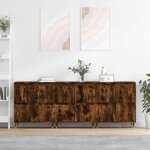 Bahut de salonarmoire de cuisinelot de 3 buffets pour salle � manger ch�ne fum� bois ding�nierie bonnie ...