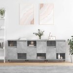 Bahut de salonarmoire de cuisinelot de 3 buffets pour salle  manger gris bton bois dingnierie bonnie ...