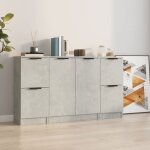Bahut de salonarmoire de cuisinelot de 3 buffets pour salle  manger gris bton bois dingnierie bonnie ...