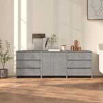 Bahut de salonarmoire de cuisinelot de 3 buffets pour salle  manger gris bton bois dingnierie bonnie ...