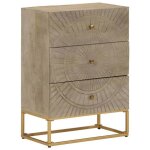 Bahut de salonmeuble dentr�e commode 55x30x76 cm bois massif de manguier et fer bonnie b39187806