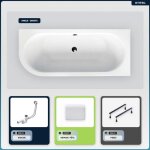 Baignoire asym�trique droite - otitec - avita - 180x80 cm - acrylique - blanc