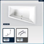 Baignoire asym�trique droite - otitec - intima duo - 170x125 cm - vidage automatique - acrylique blanc ...