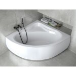 Baignoire bain dangle 120x120 + tablier en acrylique siphon + pieds mia