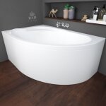 Baignoire bain dangle 130x85 droite + tablier en acrylique siphon + pieds standard