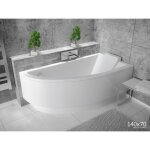 Baignoire bain dangle 140x70 droite + tablier en acrylique siphon + pieds praktika