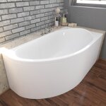 Baignoire bain dangle 145x85 droite avec tablier en acrylique siphon + pieds