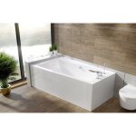 Baignoire bain dangle 160x100 droite + tablier en acrylique siphon + pieds infinity