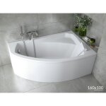Baignoire bain dangle 160x100 droite + tablier en acrylique siphon + pieds rima