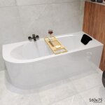 Baignoire bain dangle 160x75 droite + appui - t�te + planche siphon + pieds