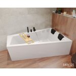 Baignoire bain dangle 180x125 droite + planche en bambou siphon + pieds intima