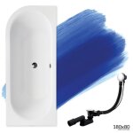 Baignoire bain dangle 180x80 droite siphon de bain et pieds - set 3en1 - avita Baignoire bain dangle 180x80 droite siphon de bain et pieds - set 3en1 - avita