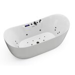 Baignoire balnéo asymétrique à leds - blanche - 190 l - 180 x 80 x 74 cm - bolaza Baignoire balnéo asymétrique à leds - blanche - 190 l - 180 x 80 x 74 cm - bolaza
