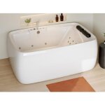 Baignoire balno blanche - 2 places - 390 l - 180 x 120 x 60 cm - voluta