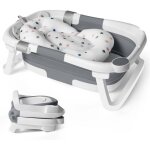 Baignoire bebe pliable coussin support beignoire b�b� pliante antiderapant bouchon confort voyage 0 - ...