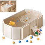 Baignoire b�b� pliable portable 0 - 8 ans - avec bouchon de vidange - couleur beige