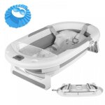 Baignoire b�b� pliable avec thermom�tre ? bassine de bain b�b� pliable sur pied ou au sol avec coussin ...