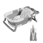 Baignoire b�b� pliable - thermom�tre et coussin inclus - bear - grey superbe bebe