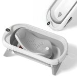 Baignoire bébé pliable - thermomètre et transat inclus - leaf - grey superbe bebe Baignoire bébé pliable - thermomètre et transat inclus - leaf - grey superbe bebe