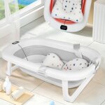 Baignoire pour b�b� en pp + pet parfaite pour le bain de b�b� avec thermom�tre 80 x 50 x 23 cm gris.