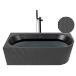 Baignoire dangle c�t� droit noire 170 x 80 cm gocta