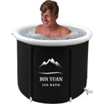 Baignoire gonflable b&y 80x80 cm - portable et autoportante pour adultes - noir