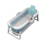 Baignoire pliable pour adulte avec couvercle amovible - baignoires portable avec accoudoir et panier ...