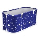 Baignoire pliable pour adultes et enfants baignoire familiale portable bleu 118 * 60 * 50cmtrous de drainage ...