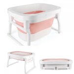 Baignoire pliable pour bb - mengda - ultra compact - plastique avec bouchon de vidange - convient aux ...