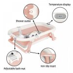 Baignoire pliable bb - mipan - baignoire enfant - avec thermometre digital et coussin de bain + jouet ...