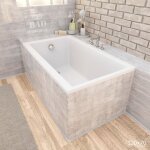 Baignoire rectangulaire 120x70 + des panneaux en polystyr�ne siphon + pieds capri